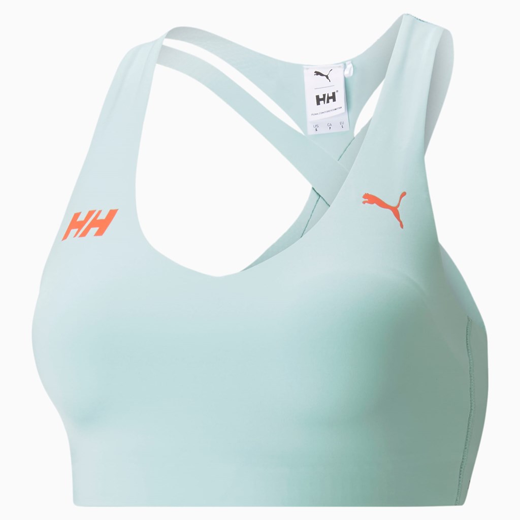 Eggshell Blue Puma PUMA x HELLY HANSEN Running Women\'s Sports Bra | 7324PFQEY