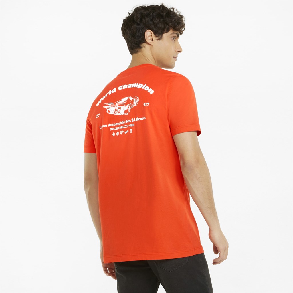 Firelight Puma Porsche Legacy Statement Men's Tee | 8270PHWRJ