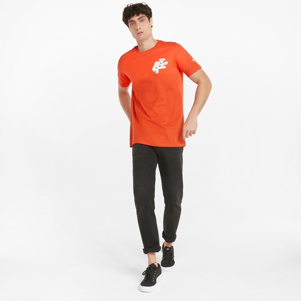 Firelight Puma Porsche Legacy Statement Men's Tee | 8270PHWRJ