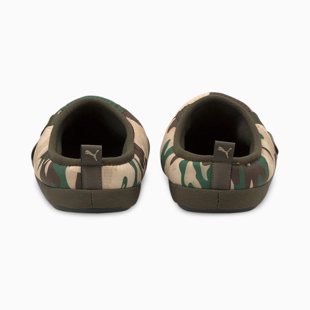 Forest Night / Tapioca / Pink Sand Puma Scuff Camo Women's Slippers | 3401SQAVZ