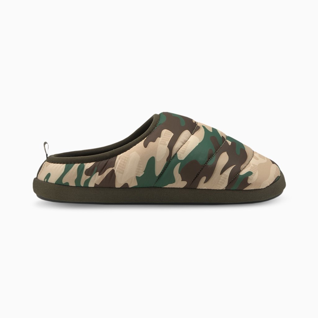 Forest Night / Tapioca / Pink Sand Puma Scuff Camo Women's Slippers | 3401SQAVZ