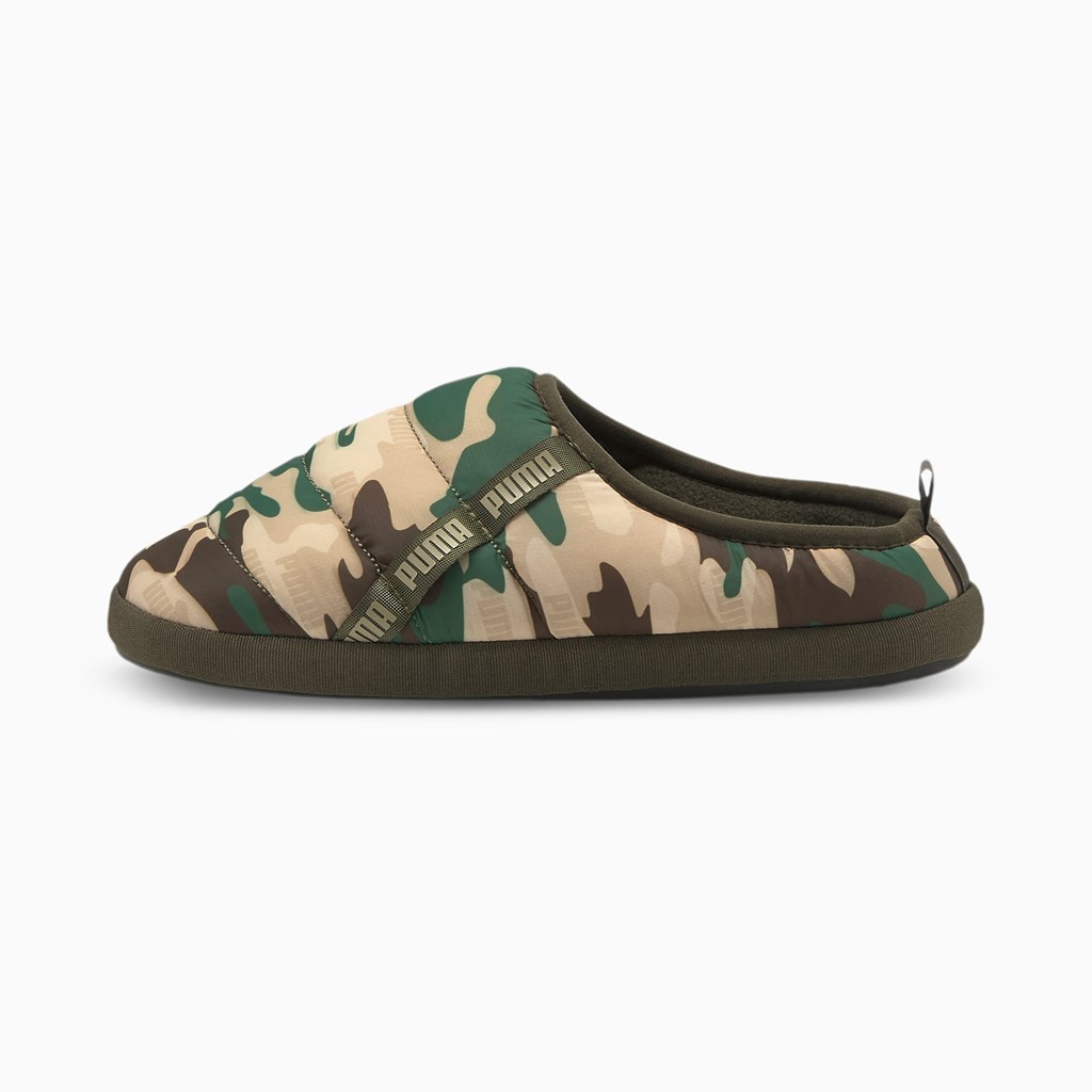 Forest Night / Tapioca / Pink Sand Puma Scuff Camo Women\'s Slippers | 3401SQAVZ