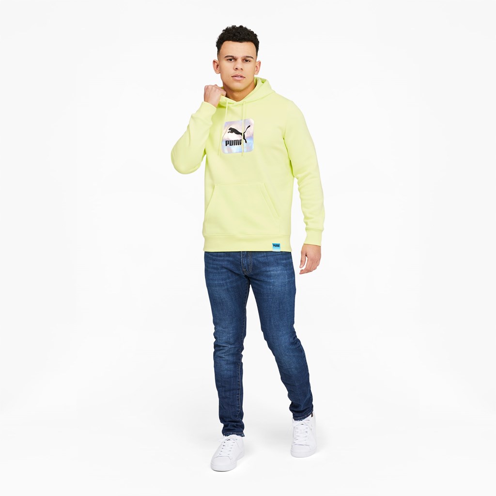 Fresh Yellow Puma Lightsense Men's Hoodie | 5618ROPMZ