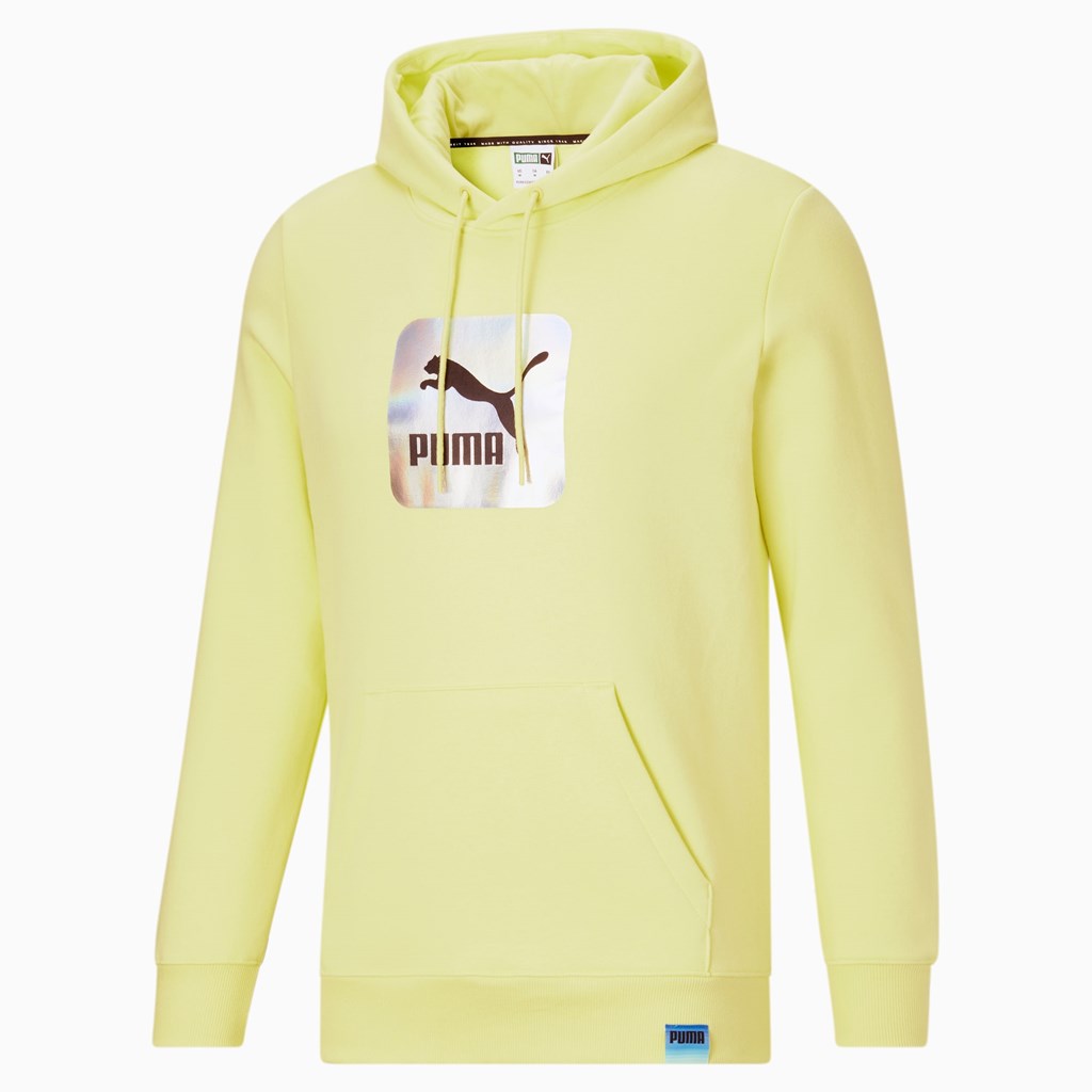 Fresh Yellow Puma Lightsense Men's Hoodie | 5618ROPMZ