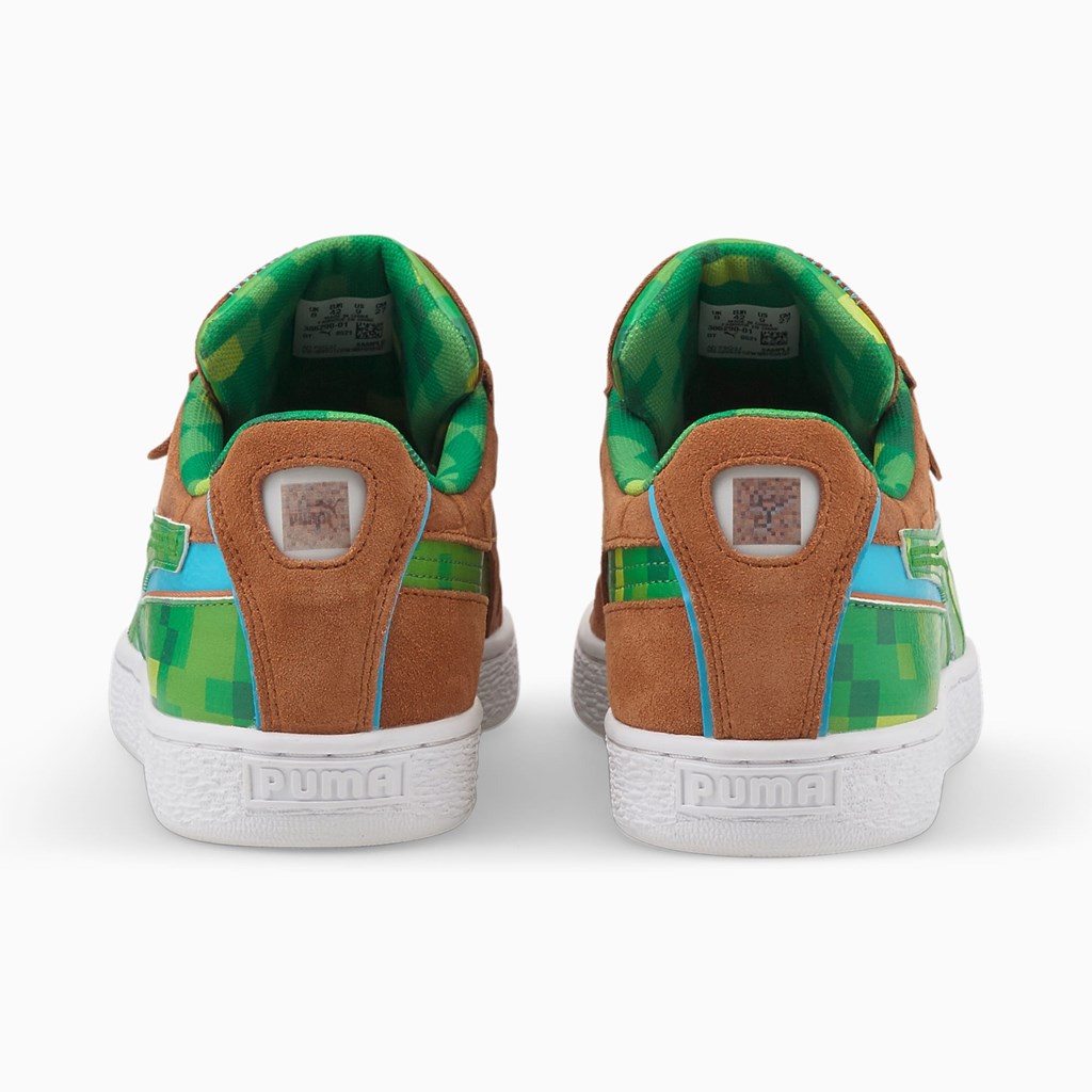 Friar Brown / Fern Green Puma PUMA x MINECRAFT Suede Men's Sneakers | 7862LZKWJ