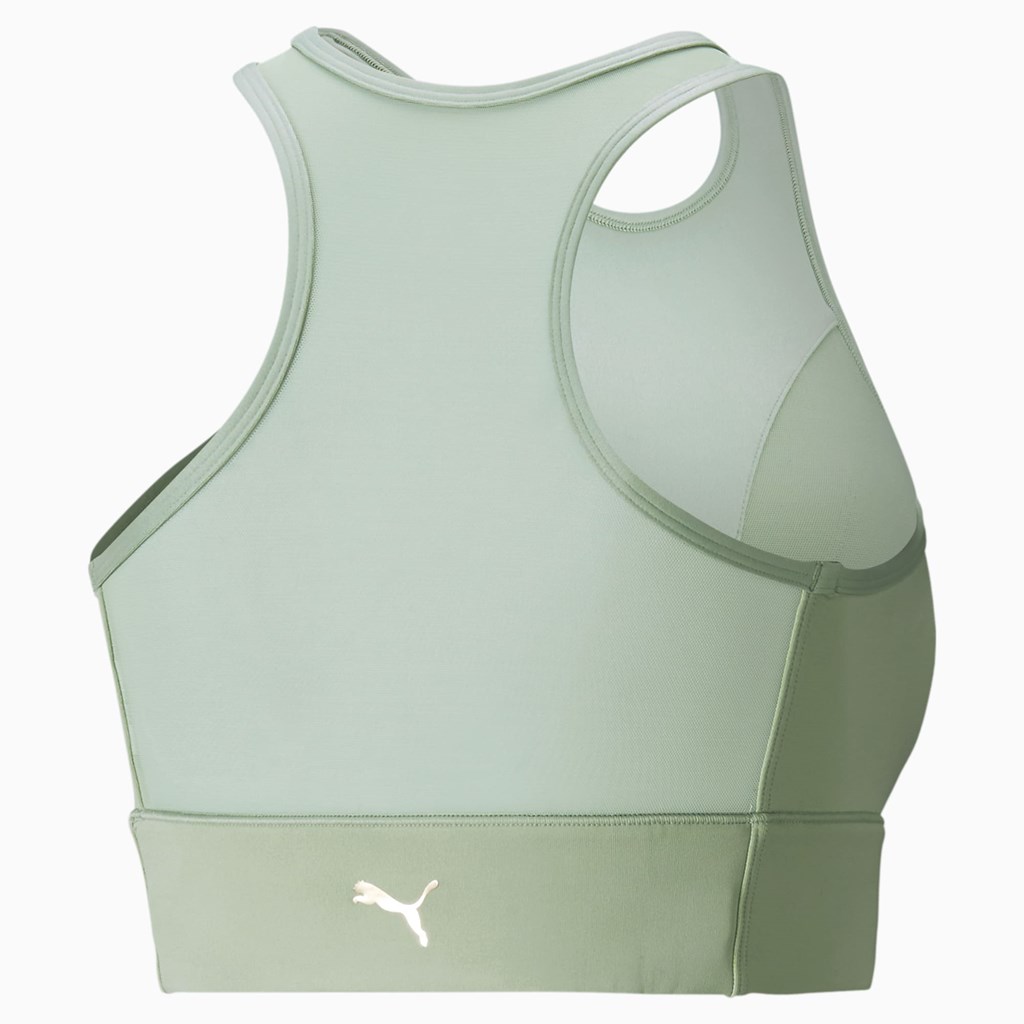 Frosty Green Puma Moto Training Women's Sports Bra | 6147NIZVP