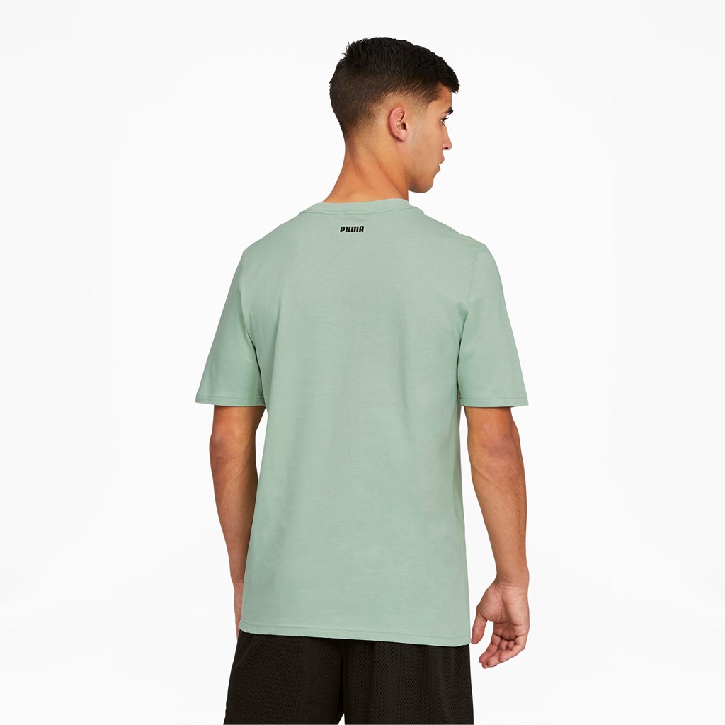 Frosty Green Puma Qualifier Basketball Short Sleeve Men's Tee | 2490GWSDK