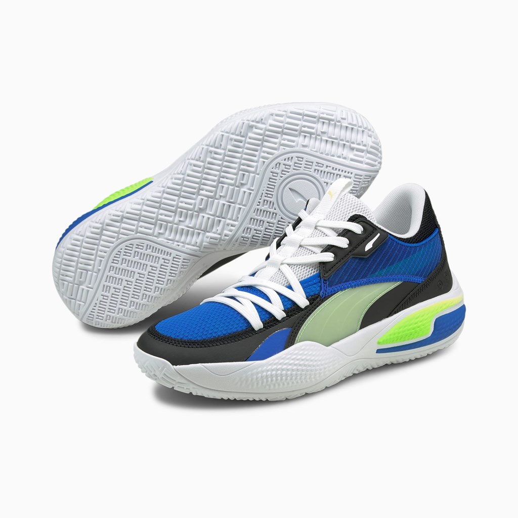 Future Blue / Green Glare Puma Court Rider I Men's Basketball Shoes | 2401LRNKE