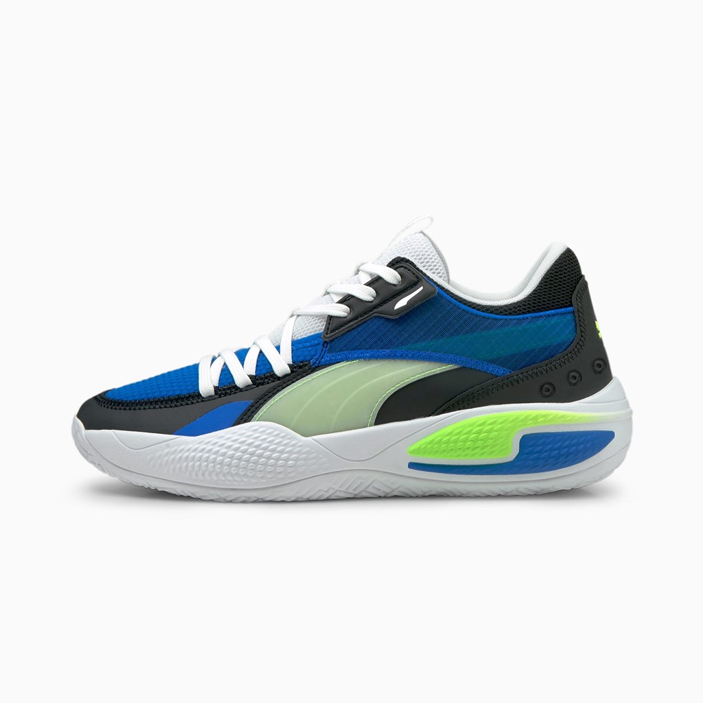 Future Blue / Green Glare Puma Court Rider I Men\'s Basketball Shoes | 2401LRNKE