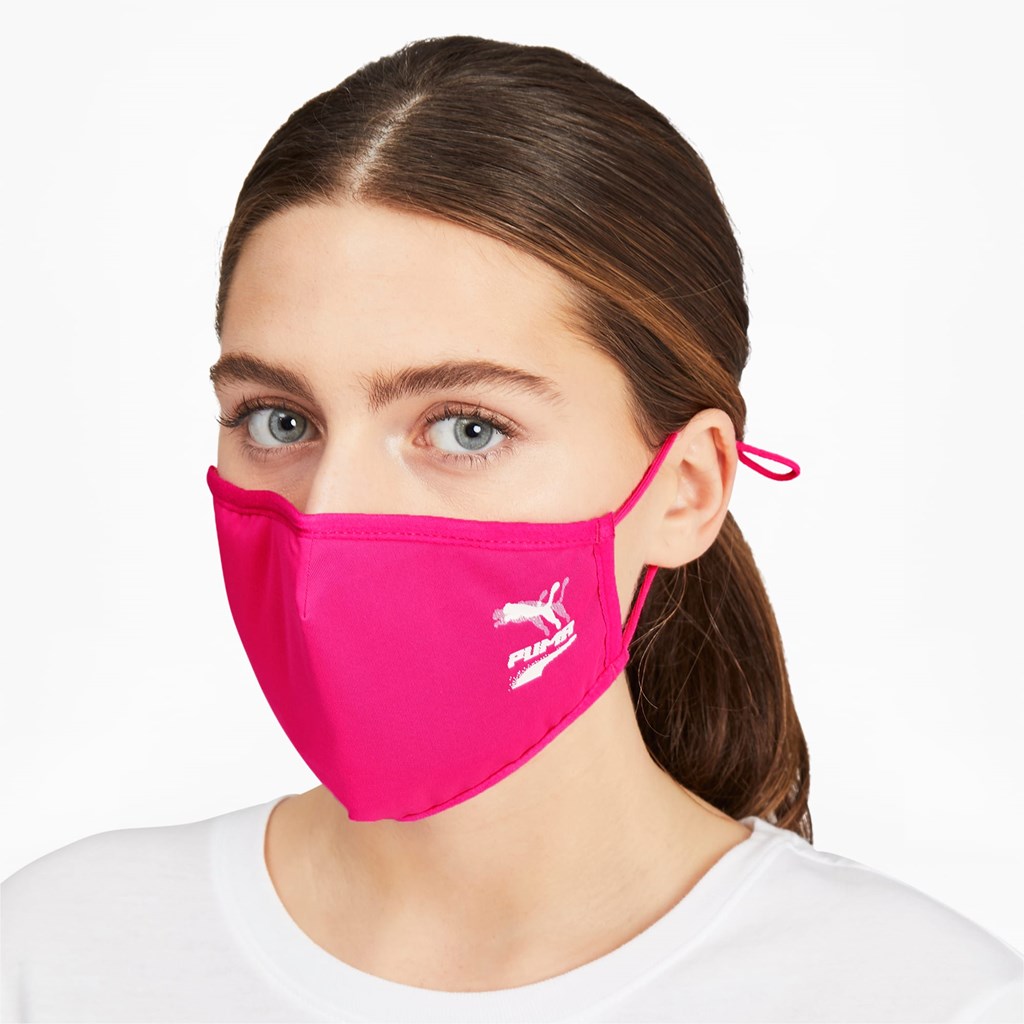 Glowing Pink / Pretty Pink Puma PUMA Face (Set of 2) Women's Mask | 7952JCWNE