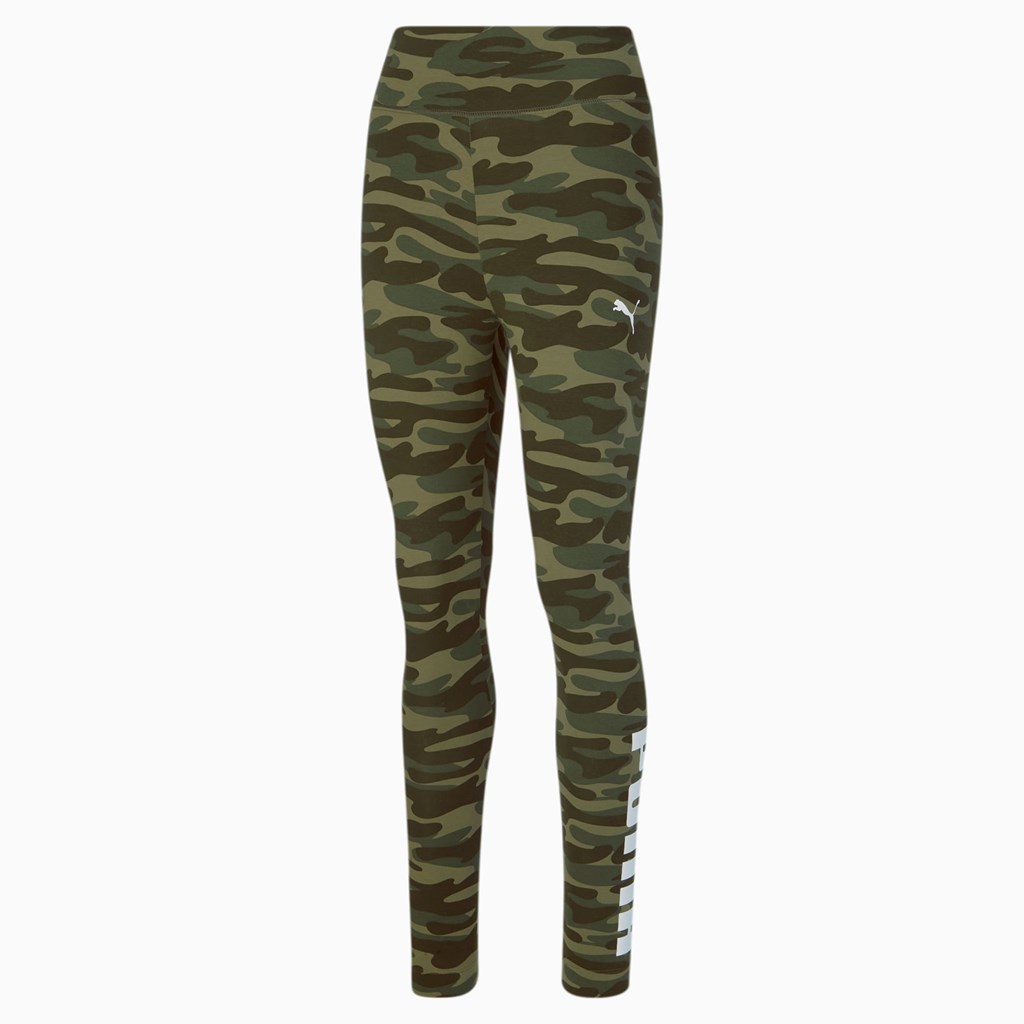 Grape Leaf Puma Essentials+ Camo Women\'s Leggings | 8037AMTYF