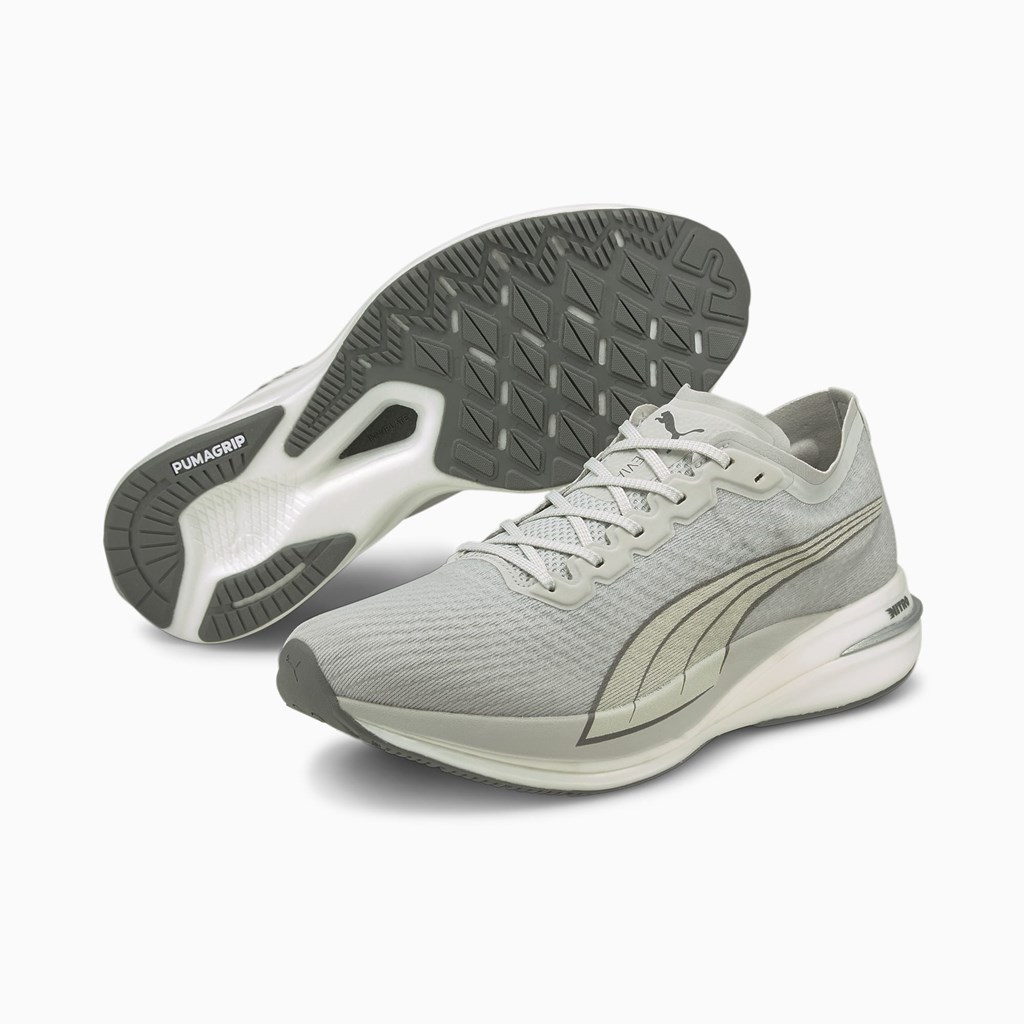 Gray Violet Puma Deviate NITRO Men's Running Shoes | 1384IFVUS