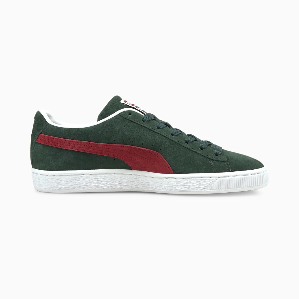 Green Gables / Intense Red / White Puma Suede Classic XXI Men's Sneakers | 4532NUTOI