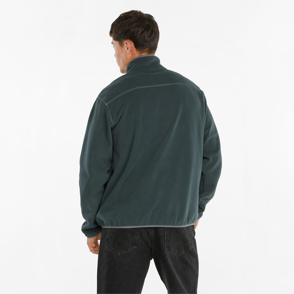 Green Gables Puma Classics Polar Fleece Half-Zip Men's Jacket | 0614ECGOR