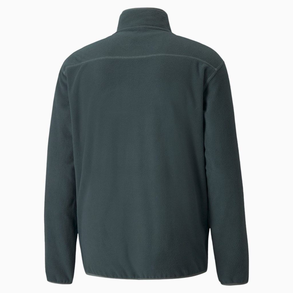 Green Gables Puma Classics Polar Fleece Half-Zip Men's Jacket | 0614ECGOR