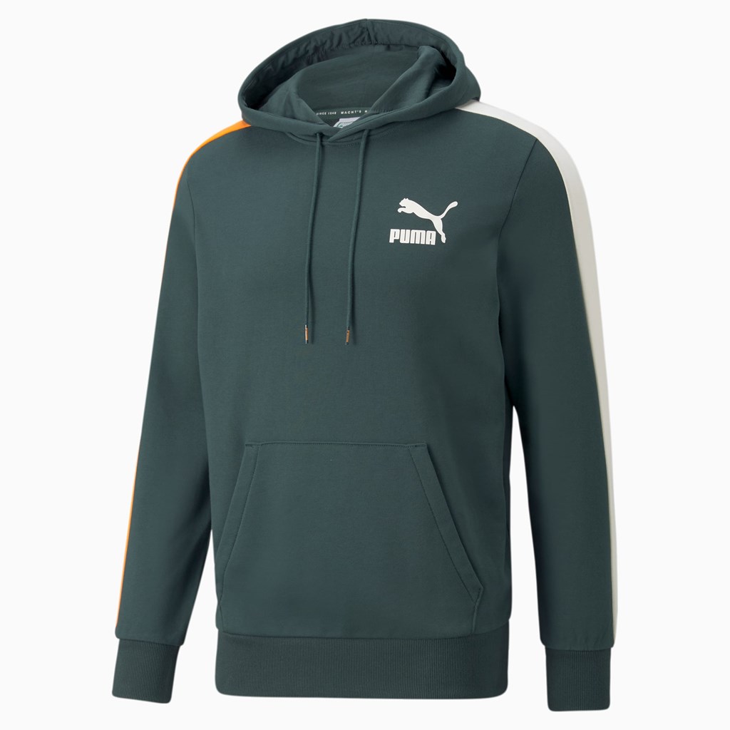 Green Gables Puma Iconic T7 Men\'s Hoodie | 7492HZYAE