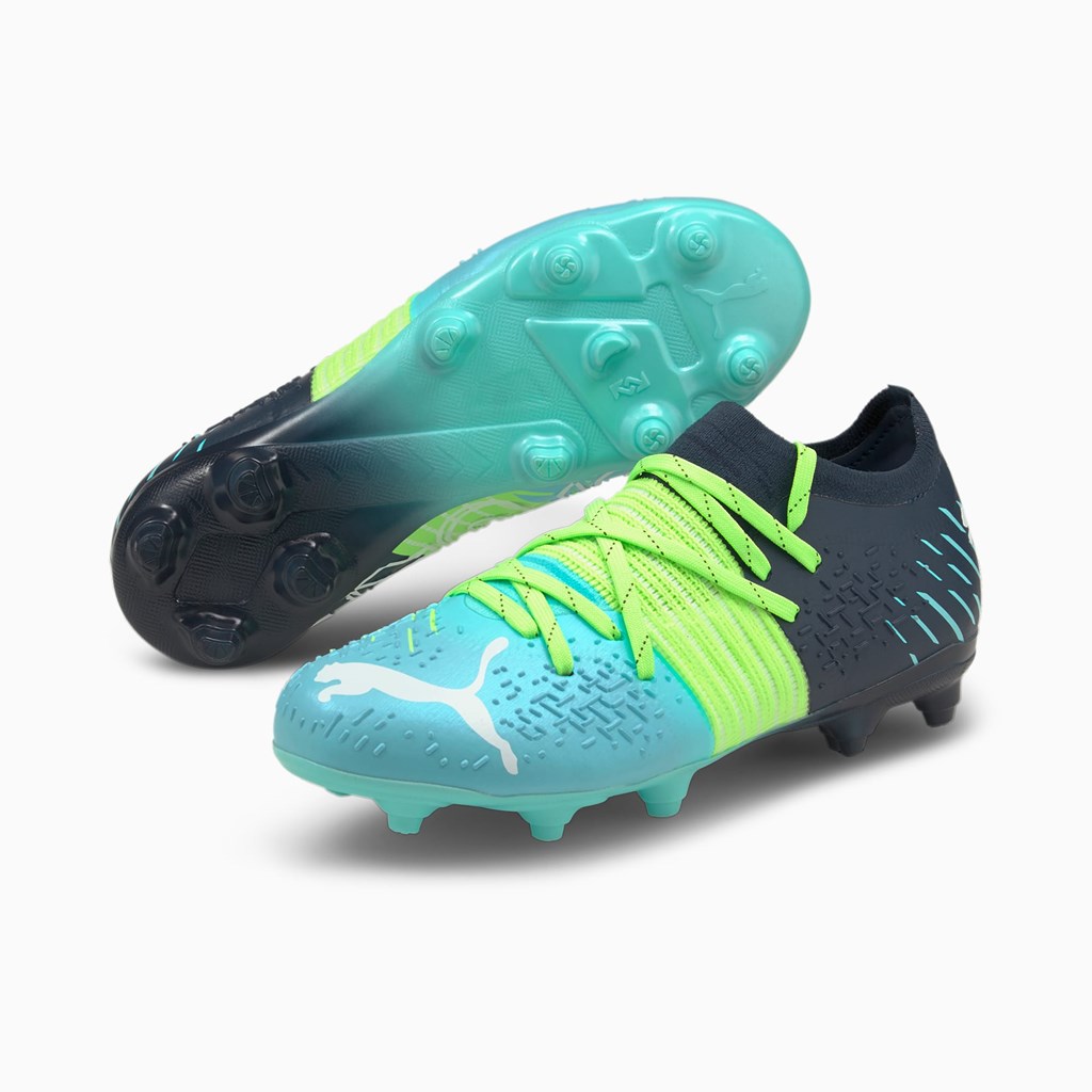 Green Glare / Elektro Aqua / Spellbound Puma Future Z 3.2 FG/AG JR Boys' Soccer Cleats | 1098OQDXE