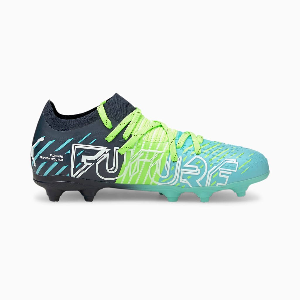 Green Glare / Elektro Aqua / Spellbound Puma Future Z 3.2 FG/AG JR Boys' Soccer Cleats | 1098OQDXE