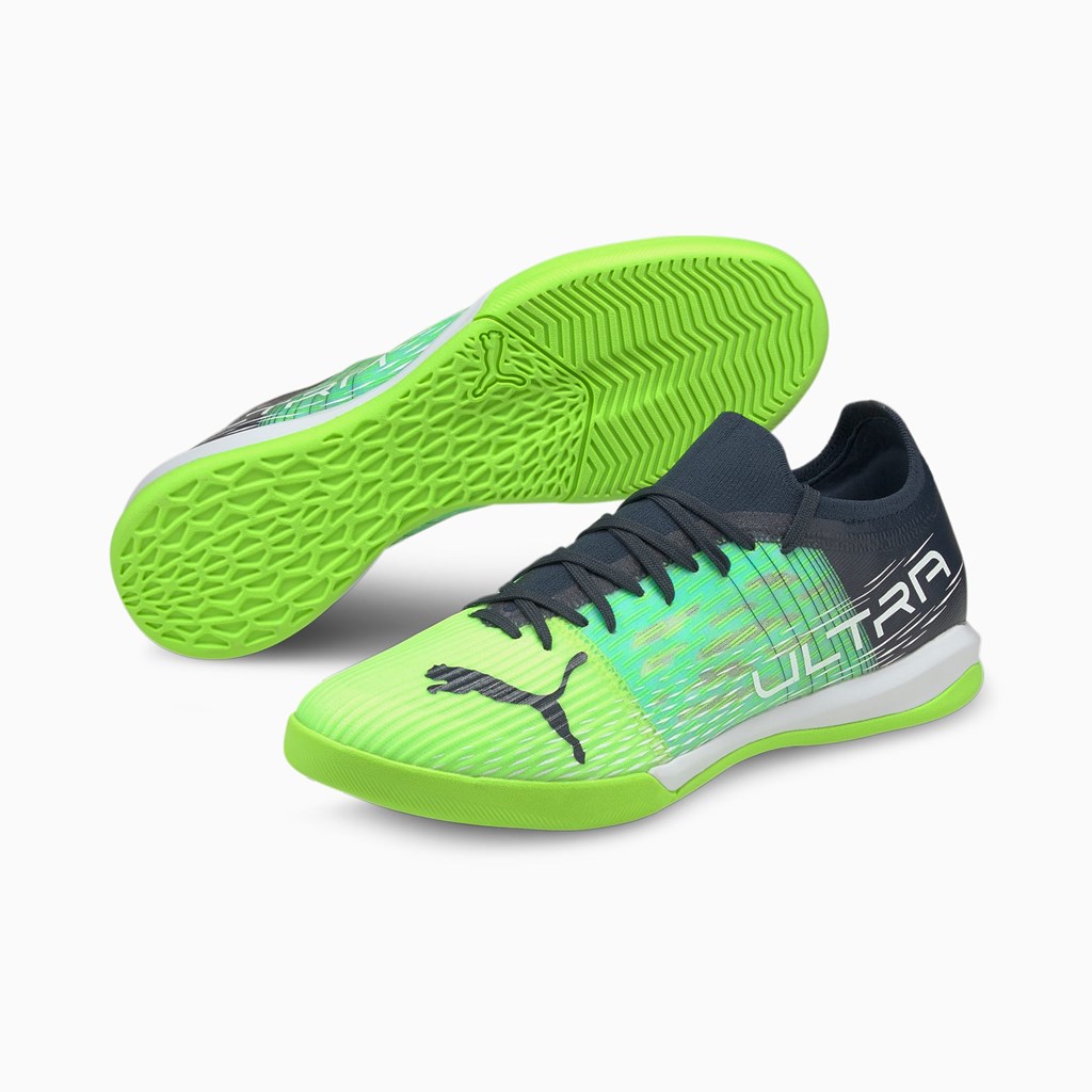 Green Glare / Elektro Aqua / Spellbound Puma ULTRA 3.3 IT Men's Soccer Cleats | 1842QBFNK