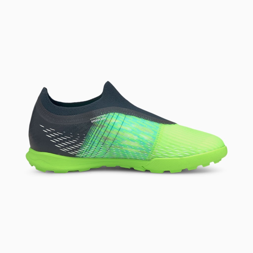 Green Glare / Elektro Aqua / Spellbound Puma ULTRA 3.3 TT JR Boys' Soccer Cleats | 2091QRFDK