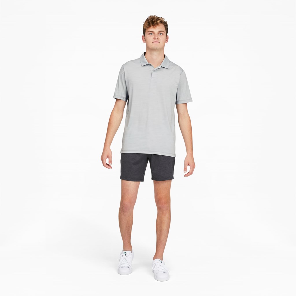 High Rise Heather Puma CLOUDSPUN GRYLBL Golf Men's Polo | 0458DRMNF