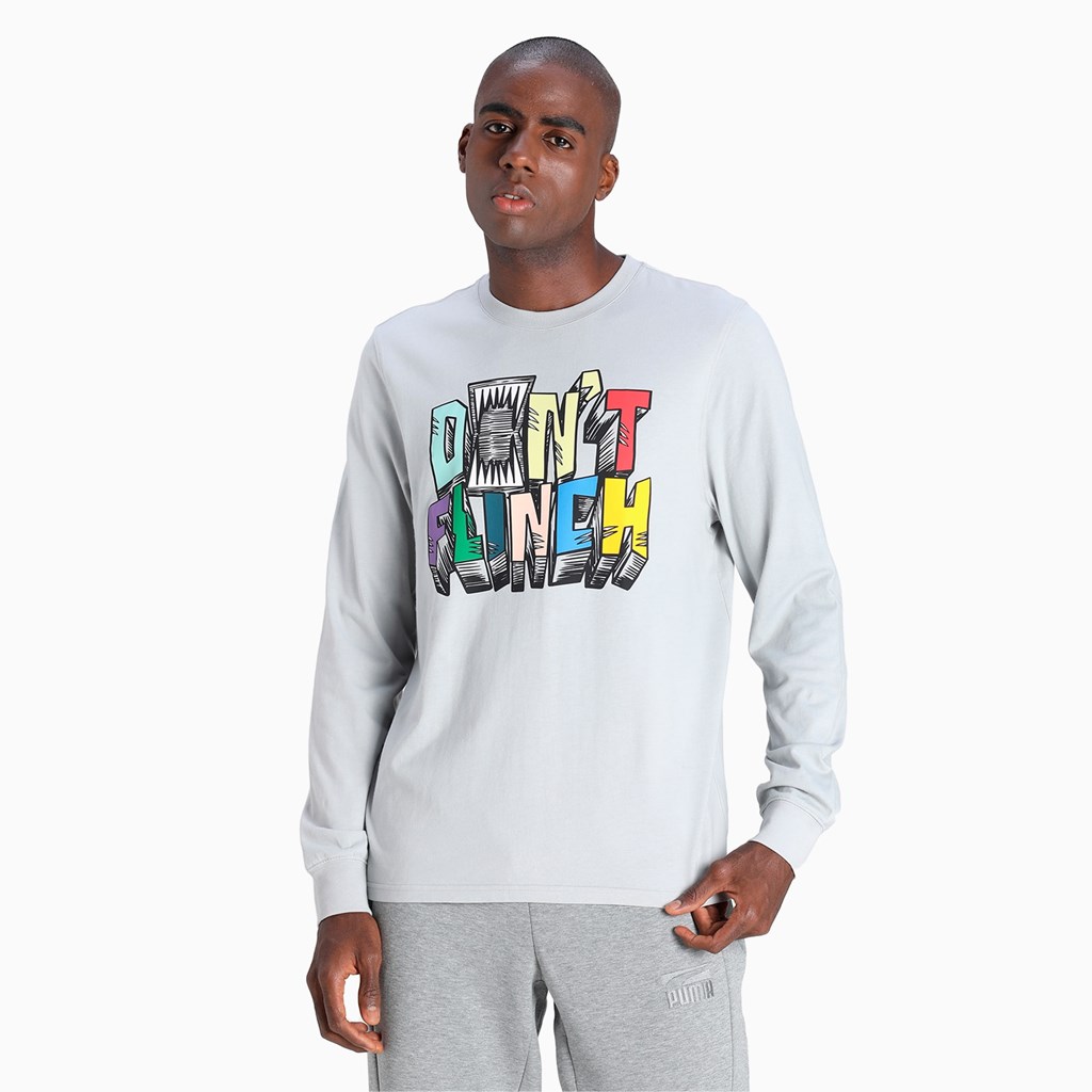 High Rise Puma Scouted Long Sleeve Basketball Men's Tee | 3184PEGIB