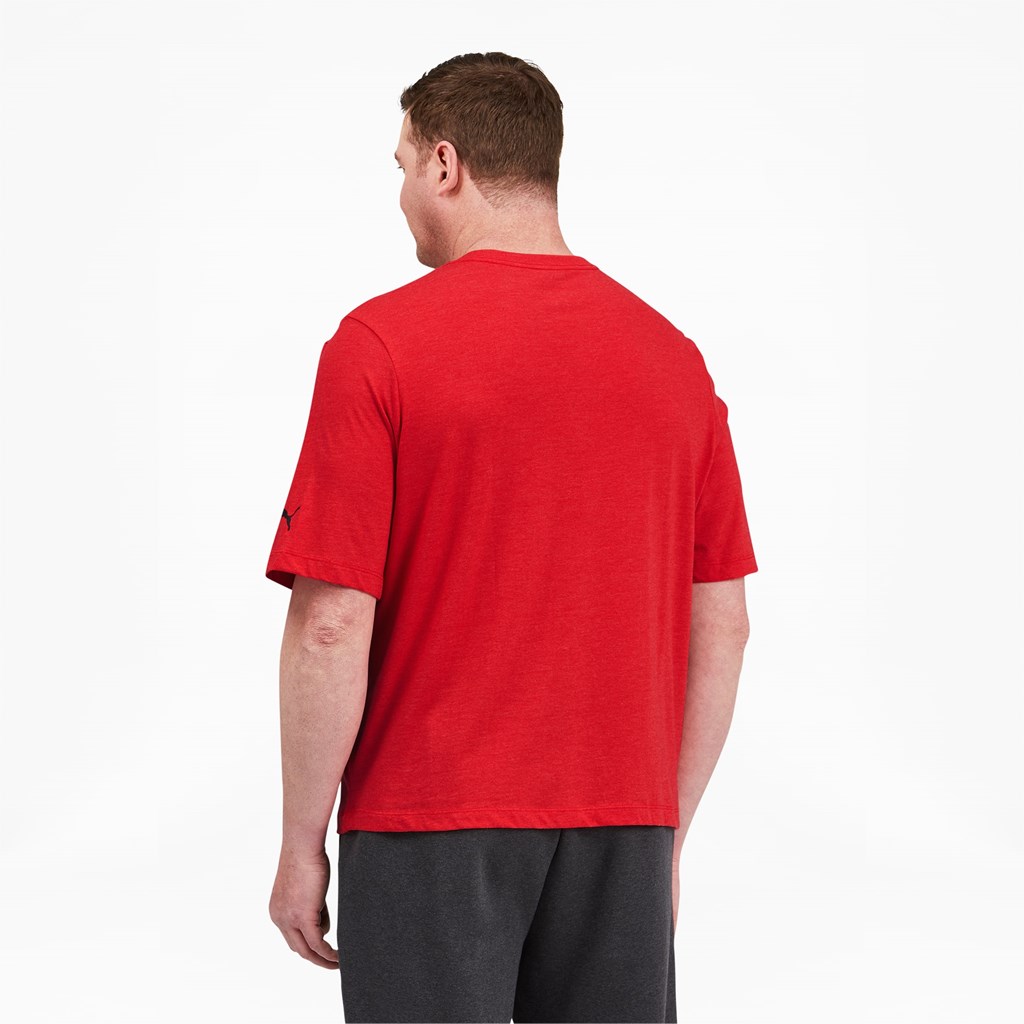 High Risk Red Puma Essentials Heathe BT Men's Tee | 9657UOEAP