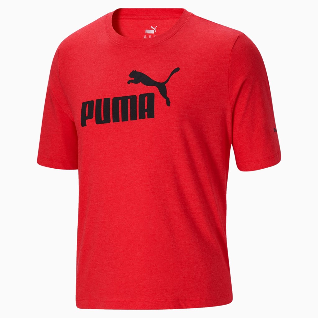 High Risk Red Puma Essentials Heathe BT Men's Tee | 9657UOEAP