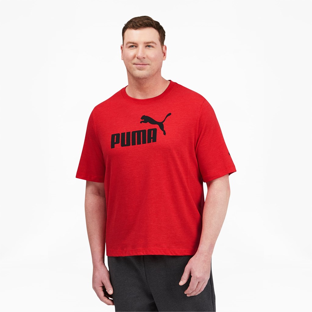 High Risk Red Puma Essentials Heathe BT Men\'s Tee | 9657UOEAP