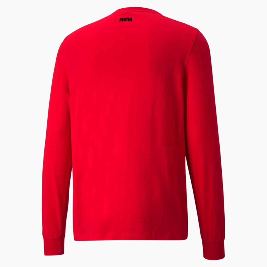 High Risk Red Puma Scouted Long Sleeve Basketball Men's Tee | 5849JCFQR