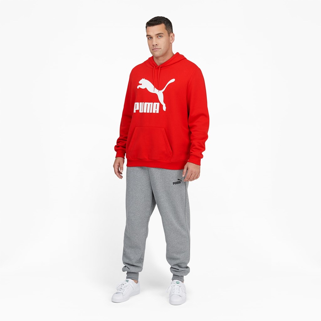 High Risk Red / White Puma Classic Logo Hoodie FL BT Men's Hoodie | 5071PHKIW