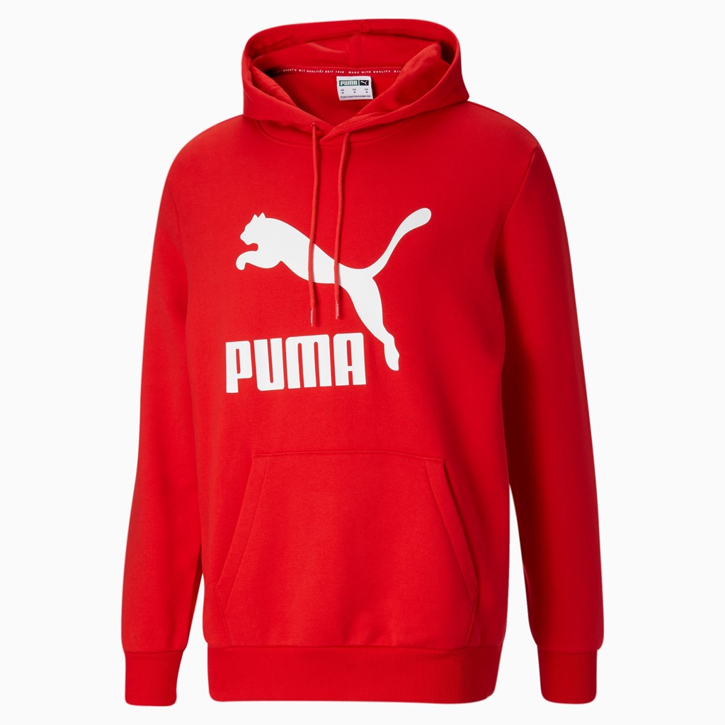 High Risk Red / White Puma Classics Logo Men\'s Hoodie | 3429SEUJM