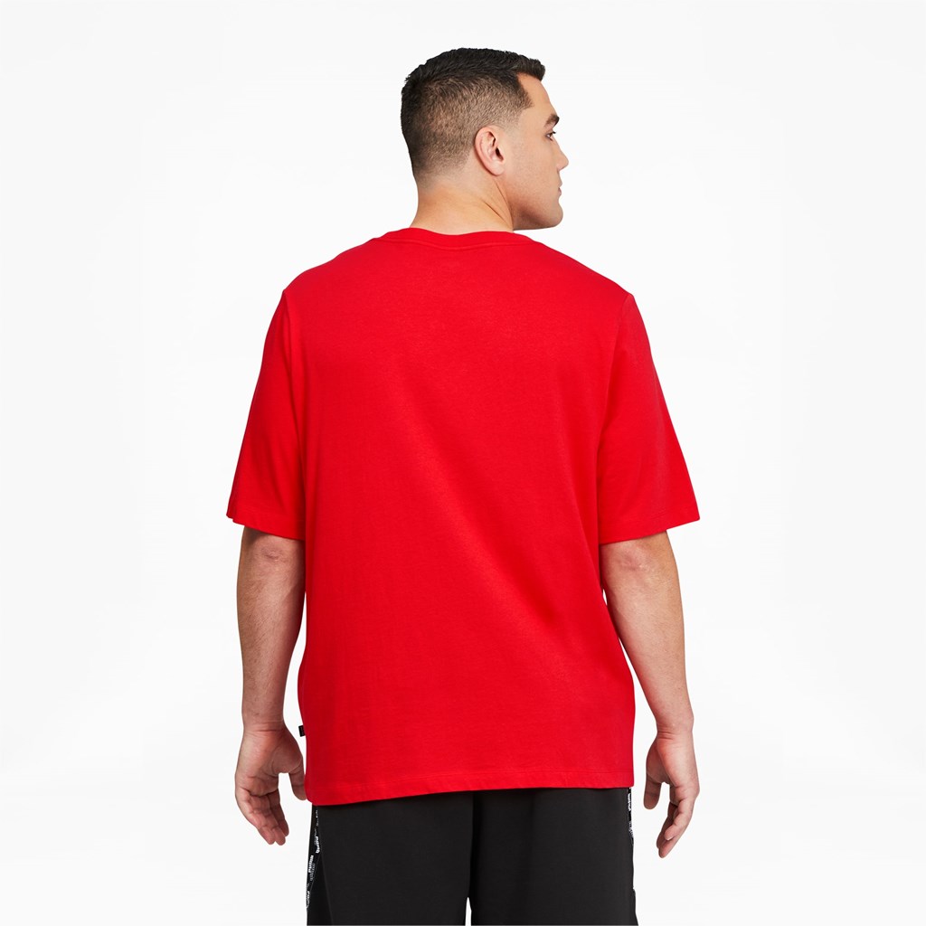 High Risk Red / White Puma Classics Logo BT Men's Tee | 6503EQAUZ