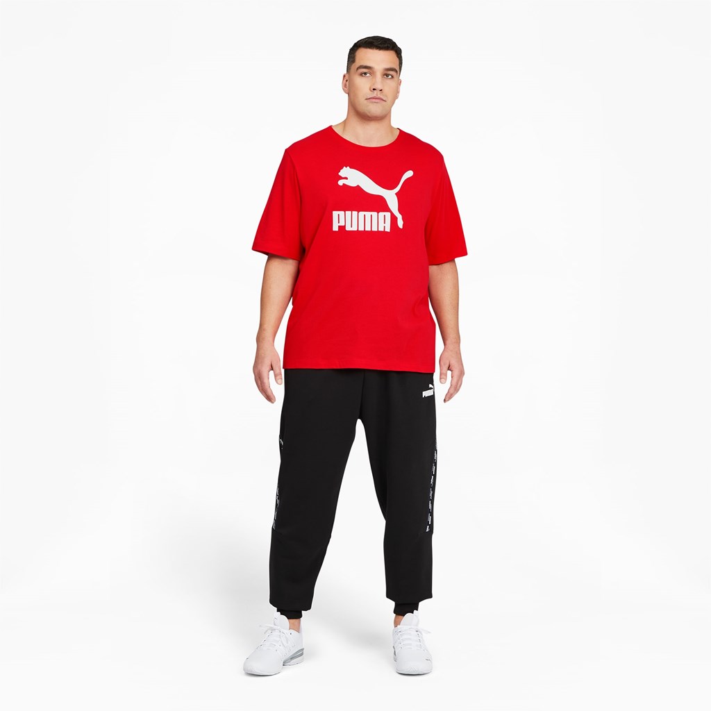 High Risk Red / White Puma Classics Logo BT Men's Tee | 6503EQAUZ