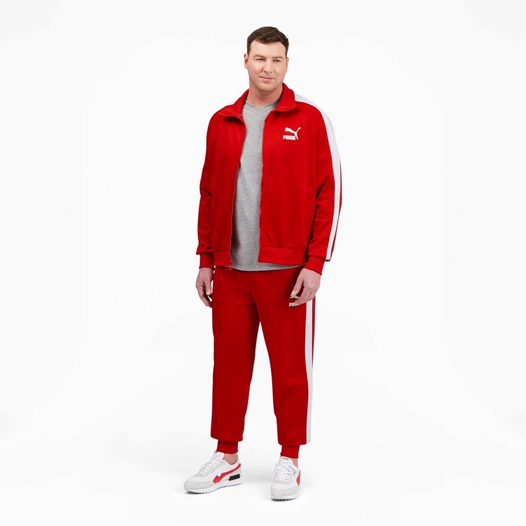 High Risk Red / White Puma Iconic T7 Track BT Men's Jacket | 3458ZBGCP