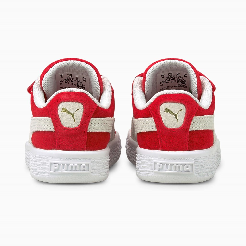 High Risk Red / White Puma Suede Classic XXI AC Toddler Girls' Sneakers | 0479QEZRY