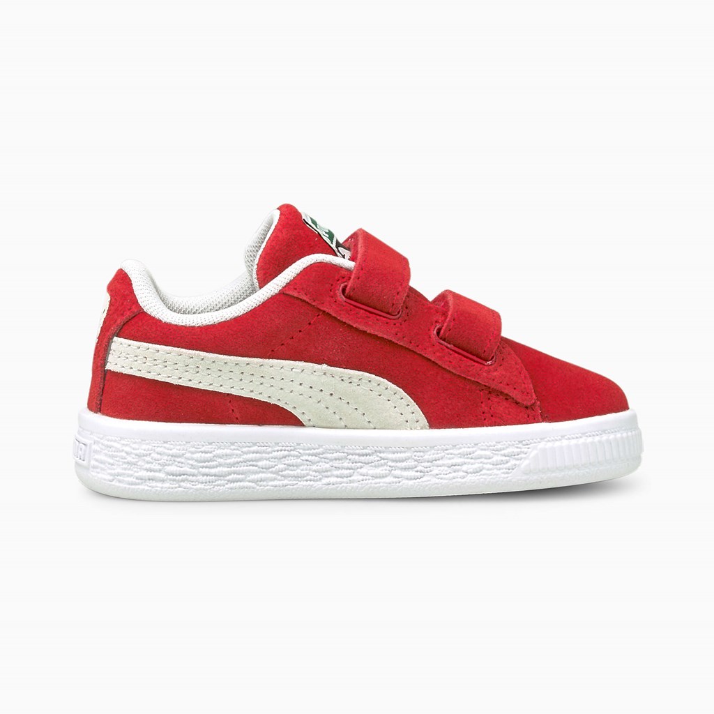 High Risk Red / White Puma Suede Classic XXI AC Toddler Girls' Sneakers | 0479QEZRY