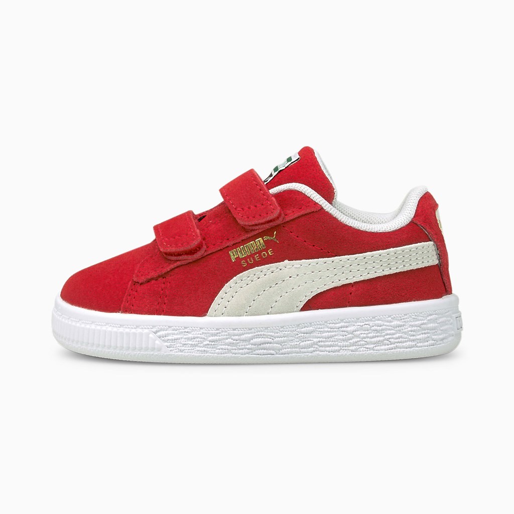 High Risk Red / White Puma Suede Classic XXI AC Toddler Girls\' Sneakers | 0479QEZRY