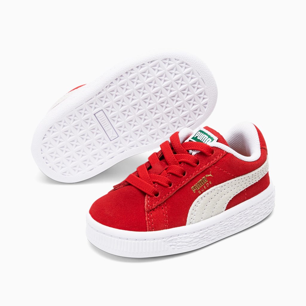 High Risk Red / White Puma Suede Classic XXI Toddler Boys' Sneakers | 0719JIHDX