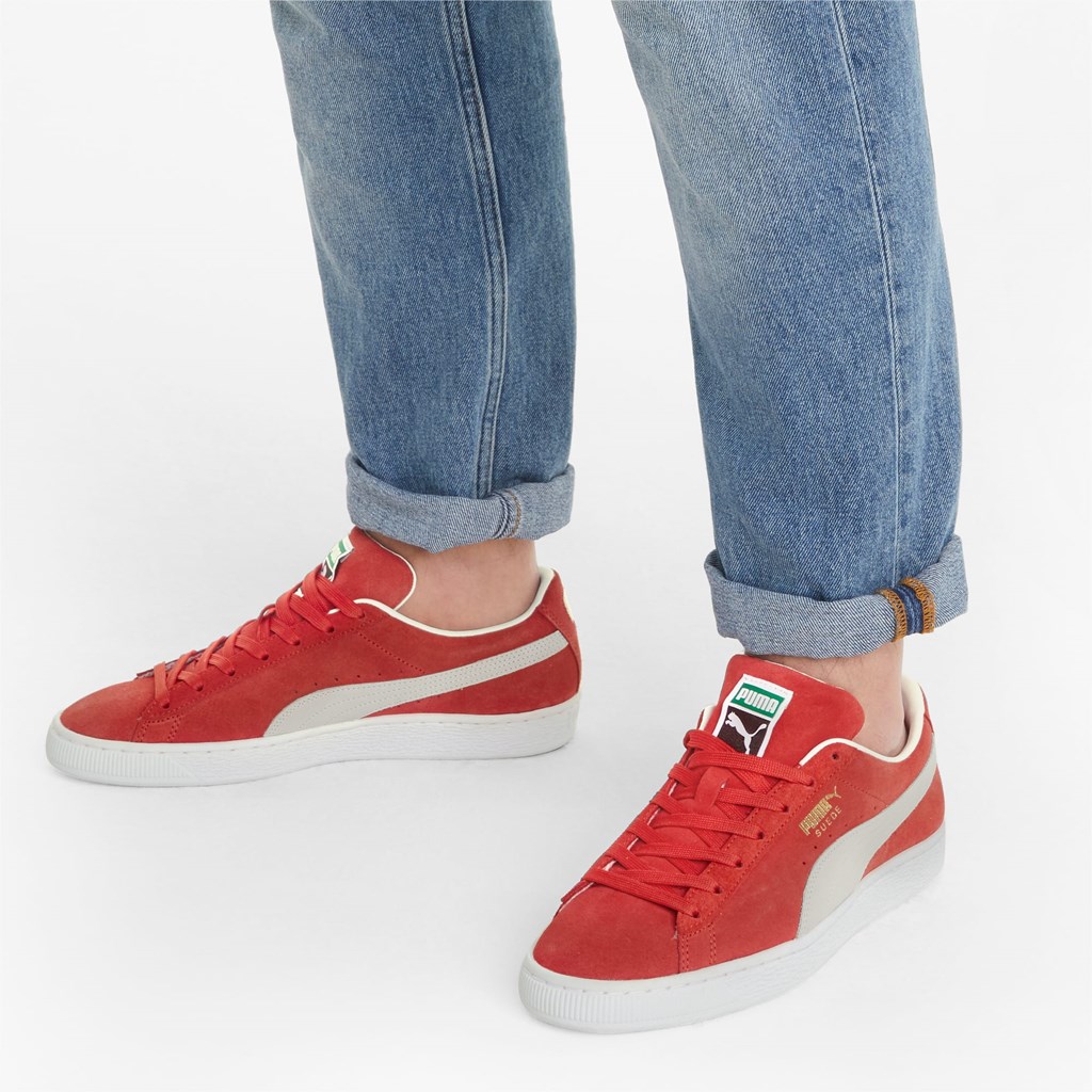 High Risk Red / White Puma Suede Classic XXI Men's Sneakers | 1395HSUYI