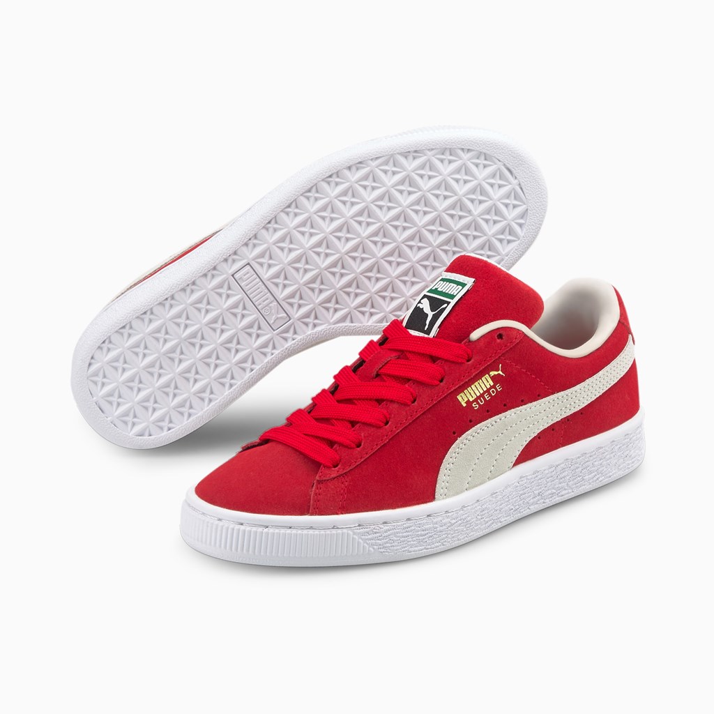 High Risk Red / White Puma Suede Classic XXI JR Girls' Sneakers | 5190CDGZJ