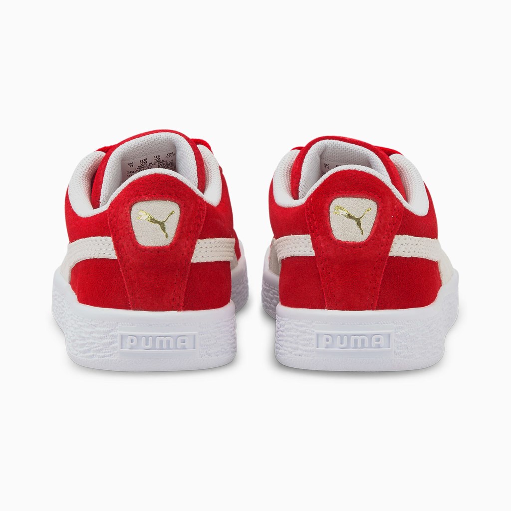 High Risk Red / White Puma Suede Classic XXI Little Boys' Sneakers | 7480JHPCE