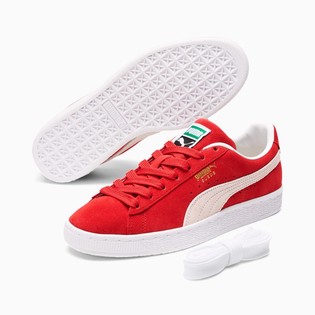 High Risk Red White Puma Suede Classic XXI Women's Sneakers | 1236SWDTZ