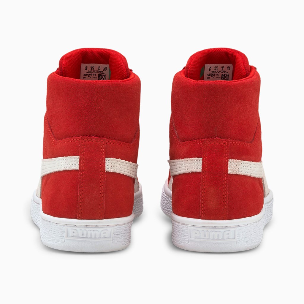 High Risk Red / White Puma Suede Mid XXI Men's Sneakers | 1845FRDGT