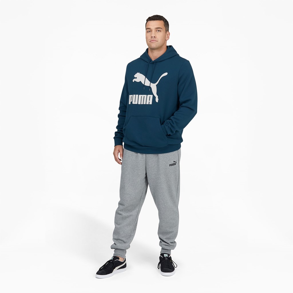 Intense Blue Puma Classics Logo FL BT Men's Hoodie | 8053RKDLW