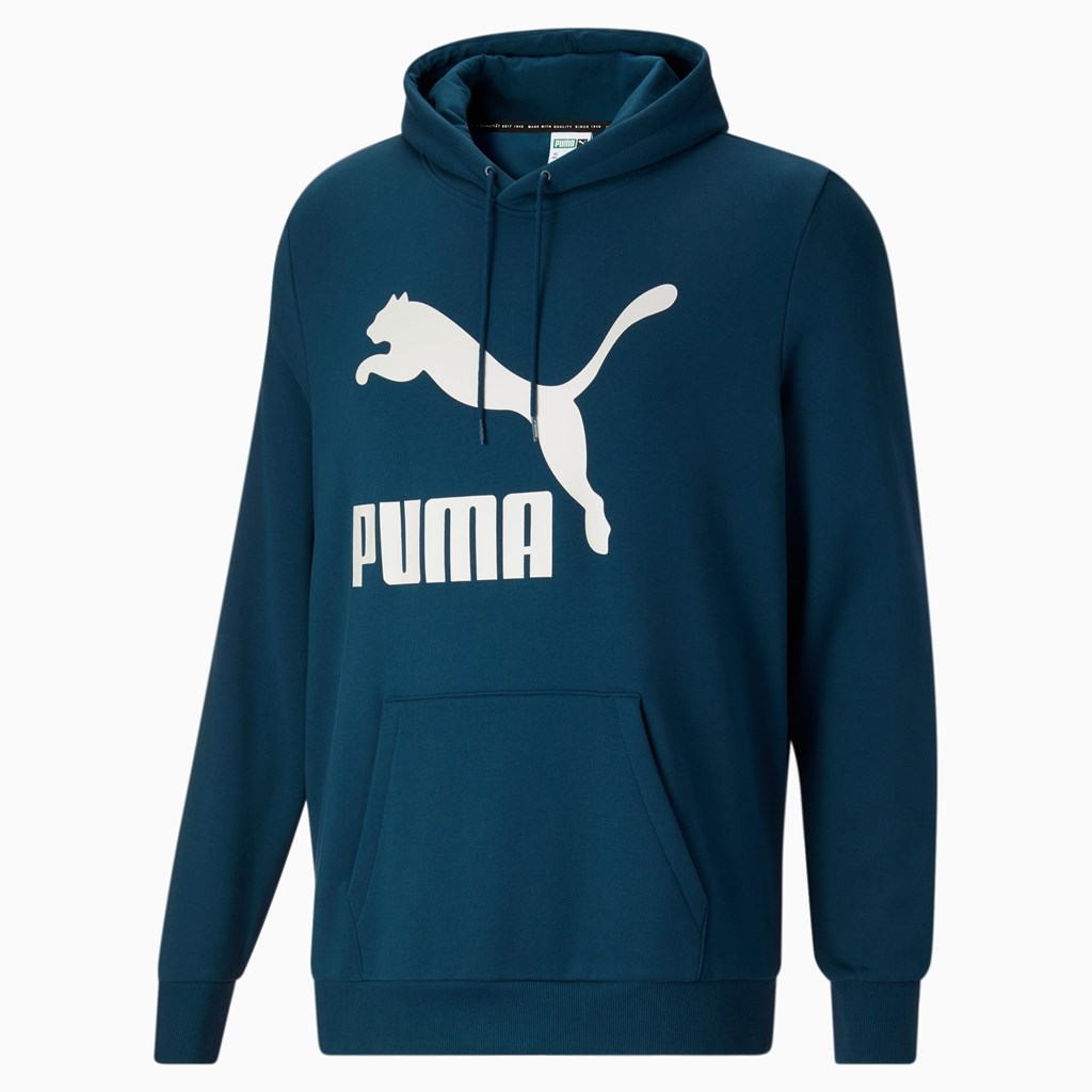 Intense Blue Puma Classics Logo FL BT Men's Hoodie | 8053RKDLW