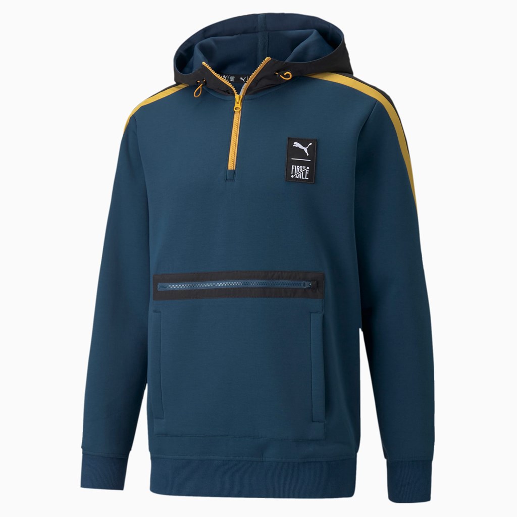 Intense Blue Puma PUMA x FIRST MILE Double Knit Men's Hoodie | 8634SBWDU