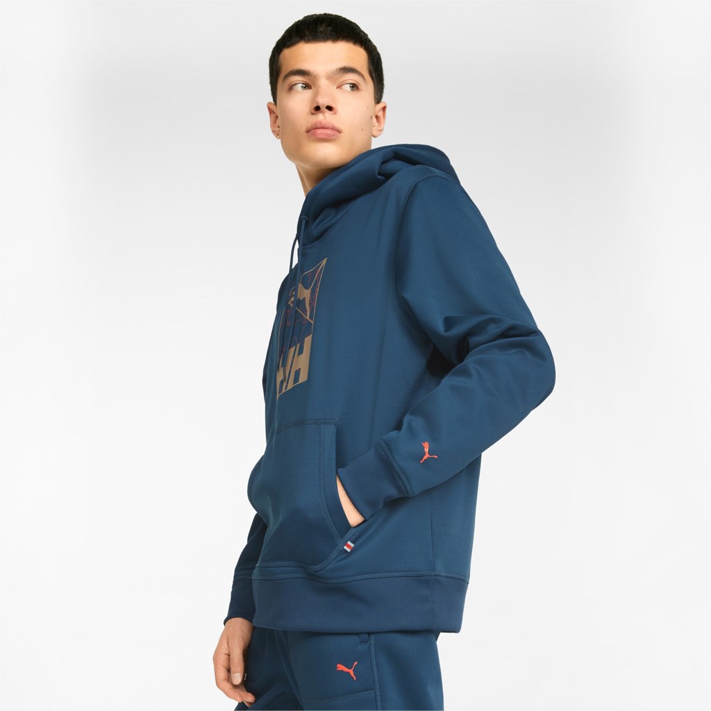 Intense Blue Puma PUMA x HELLY HANSEN Winter Men's Hoodie | 0461FGMLI