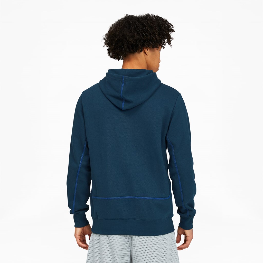 Intense Blue Puma Pivot Basketball Men's Hoodie | 7390ZXFJY