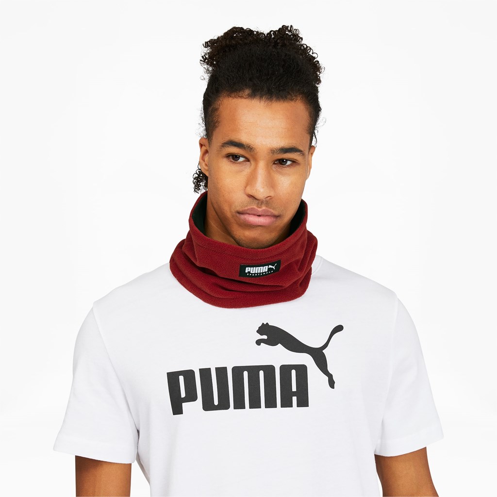 Intense Red Black Puma Reversible Neck Warmer Women's Warmer | 7426GMBTD